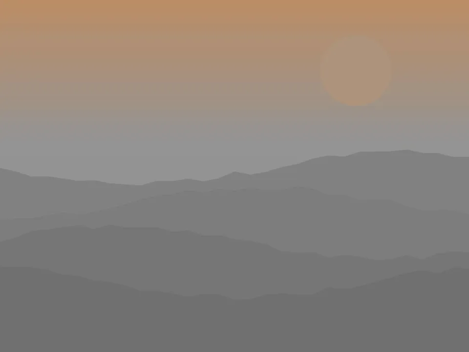 Color Temperature & Saturation Map result (warm and cool map) for the layered hills landscape sample