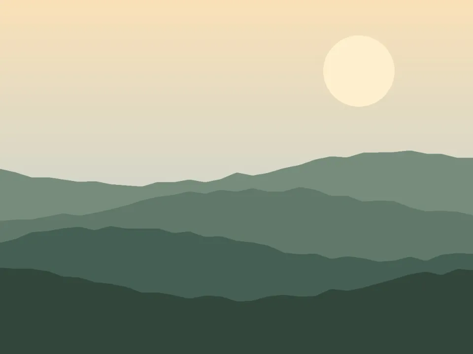Image Simplifier result (simplified shapes) for the layered hills landscape sample