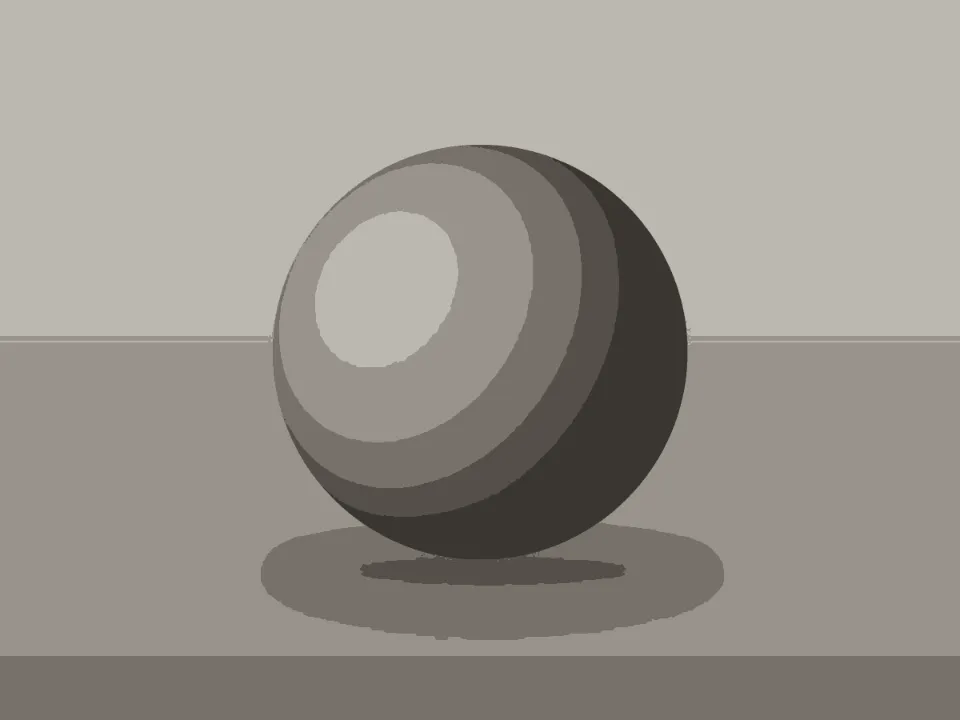 Underpainting Generator result (tonal underpainting) for the single lit sphere sample