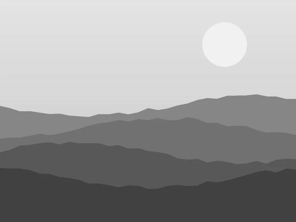 Value Checker result (greyscale value view) for the layered hills landscape sample