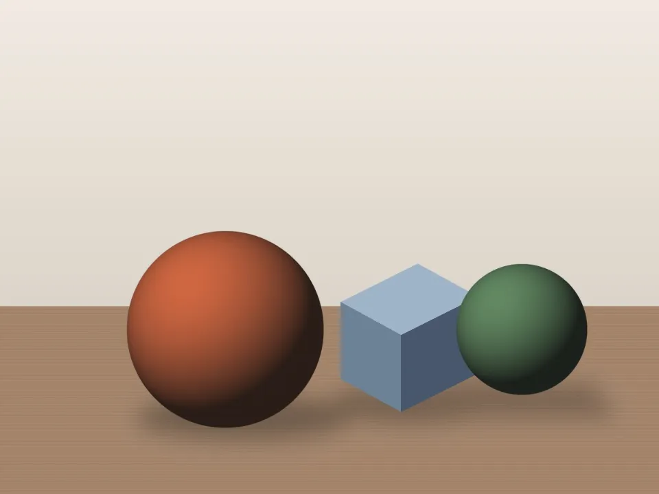 Value Range Compressor result (compressed value range) for the still life of two spheres and a cube sample